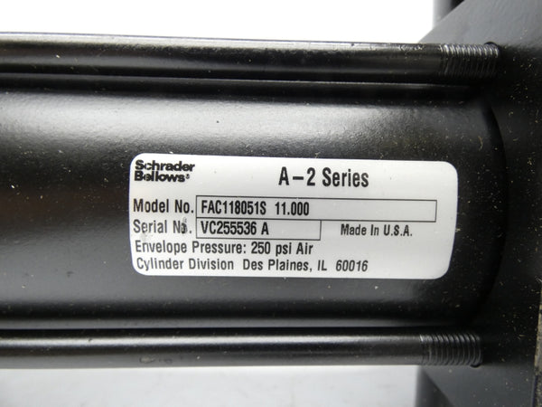 SCHRADER BELLOWS FAC118051S11.000 SER. A-2 250PSI NSNP