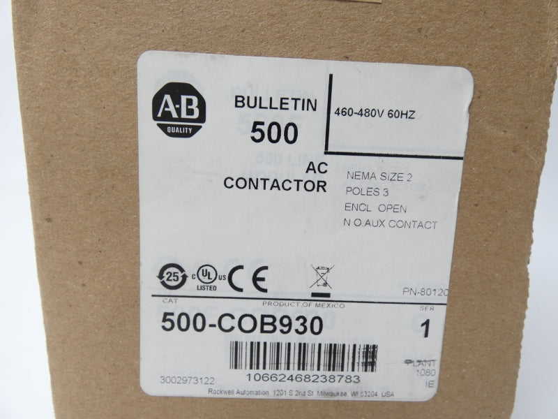 ALLEN BRADLEY 500-COB930 SER. 1 460-480V NSMP