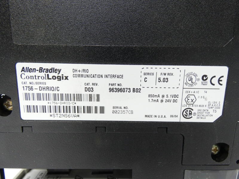 ALLEN BRADLEY 1756-DHRIO SER. C F/W 5.03 REV. D01 24VDC NSNP