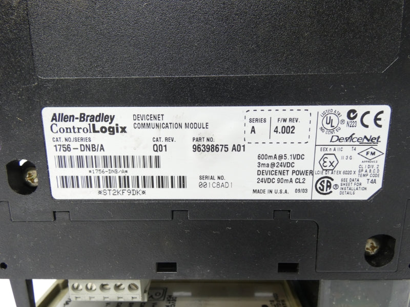 ALLEN BRADLEY 1756-DNB SER. A F/W 4.002 REV. Q01 24VDC NSNP