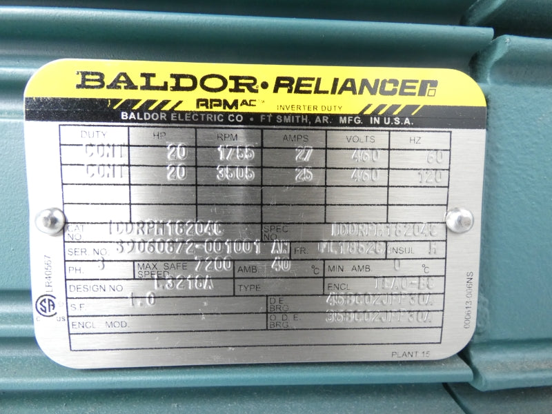 BALDOR 1DDRPM18204C 460V 27A NSNP