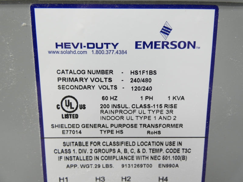 HEVI-DUTY HS1F1BS 240/480V NSMP