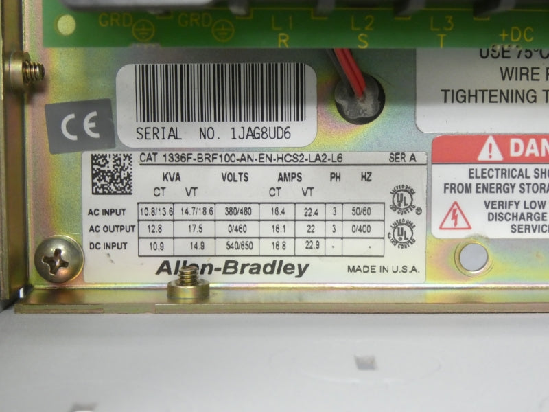 ALLEN BRADLEY 1336F-BRF100-AN-EN-HCS2-LA2-L6 SER. A 380/480V 22.4A NSNP