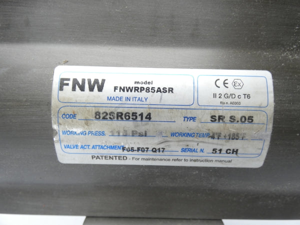 FNW FNWRP85ASR 82SR6514 116PSI 1" NSNP