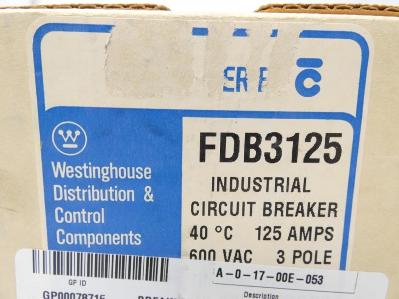 WESTINGHOUSE FDB3125 600VAC 125A NSMP