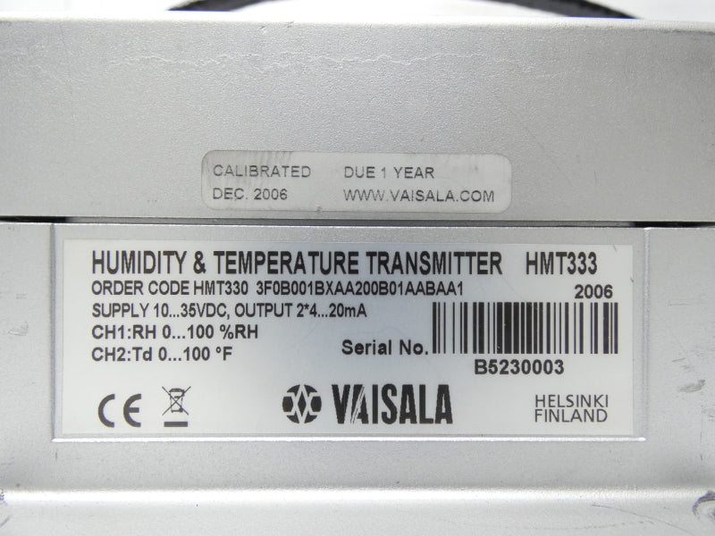 VAISALA HMT3303F0B001BXAA200B01AABAA1 10-35VDC NSNP