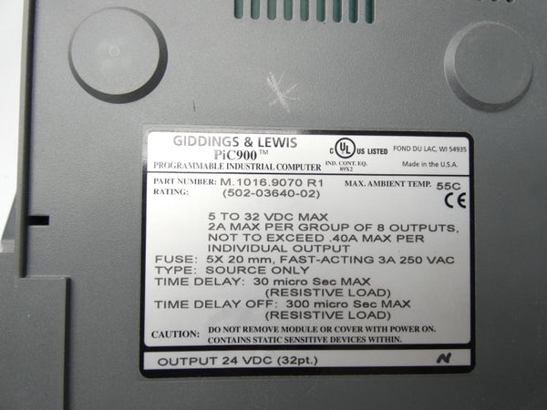 GIDDINGS & LEWIS M.1016.9070R1 5-32VDC 2A UNMP