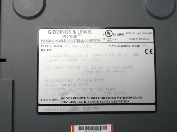 GIDDINGS & LEWIS 502-03840-24R0 15-30VDC UNMP