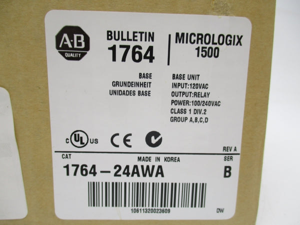 ALLEN BRADLEY 1764-24AWA SER. B REV. A 120VAC NSFS