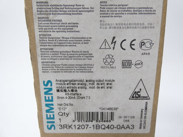 SIEMENS 3RK1207-1BQ40-0AA3 NSMP