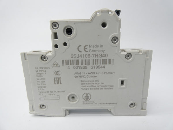 SIEMENS 5SJ4106-7HG40 230V 6A UNMP