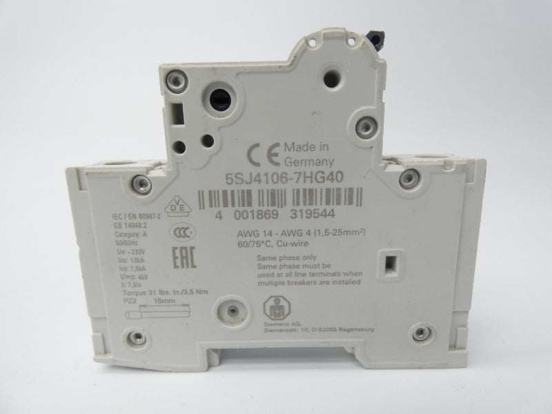 SIEMENS 5SJ4106-7HG40 230V 6A UNMP