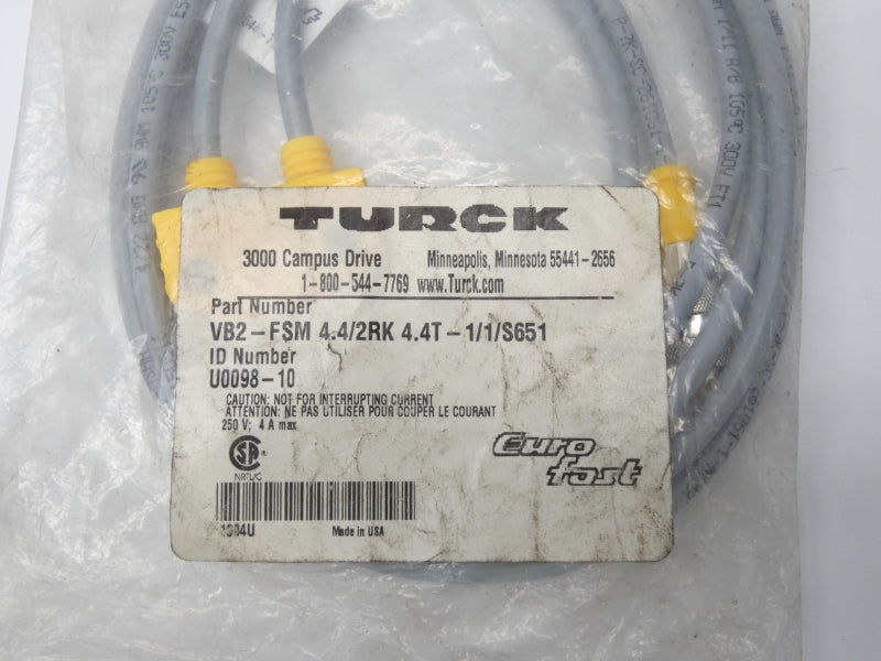 TURCK VB2-FSM4.4/2RK4.4T-1/1/S651 U0098-10 250V 4A NSMP