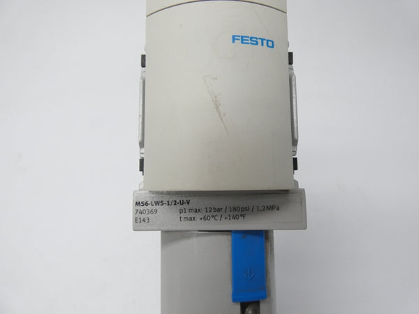 FESTO MS6-LWS-1/2-U-V 740369 180PSI UNMP