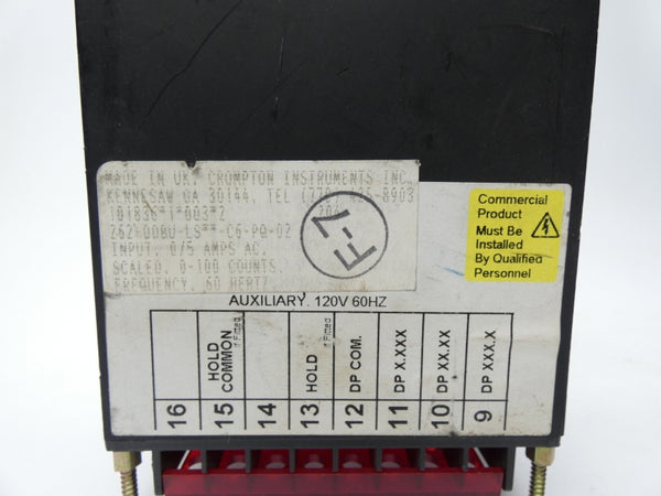 CROMPTON INSTRUMENTS 262-DDBU-LS**-C6-PQ02 120V 0/5A UNMP