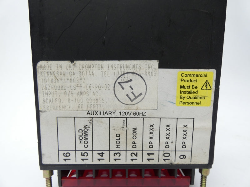 CROMPTON INSTRUMENTS 262-DDBU-LS**-C6-PQ02 120V 0/5A UNMP