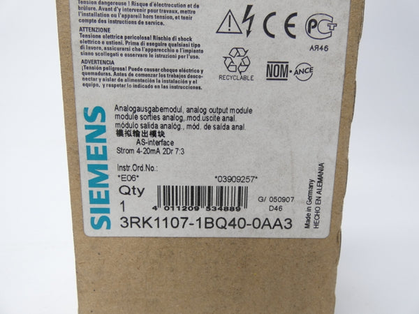 SIEMENS 3RK1107-1BQ40-0AA3 NSMP