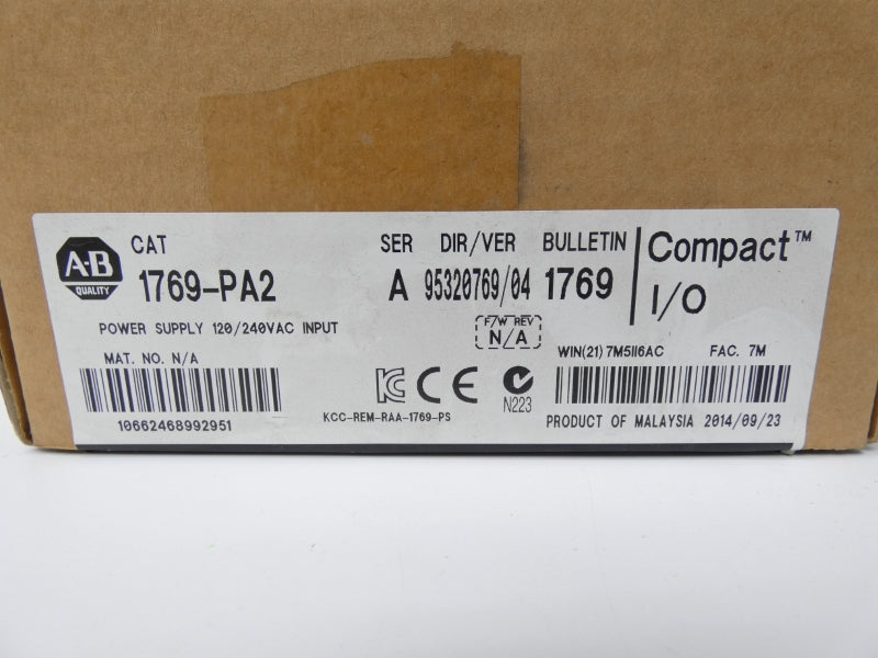ALLEN BRADLEY 1769-PA2 SER. A 85-265VAC NSMP
