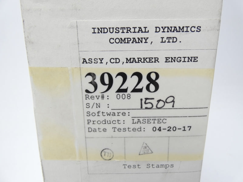 INDUSTRIAL DYNAMICS 39228-0 REV. 8 NSMP