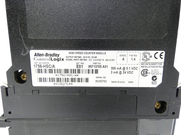 ALLEN BRADLEY 1756-HSC SER. A REV. E01 F/W 1.4 24VDC 24VDC UNMP