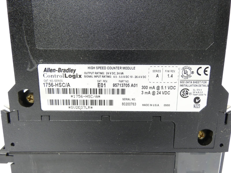 ALLEN BRADLEY 1756-HSC SER. A REV. E01 F/W 1.4 24VDC 24VDC UNMP