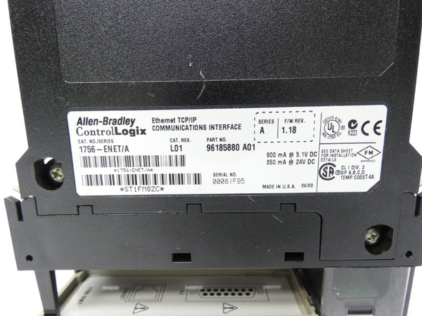 ALLEN BRADLEY 1756-ENET SER. A REV. L01 F/W 1.18 NSNP