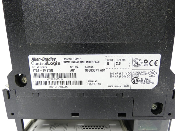 ALLEN BRADLEY 1756-ENET SER. B REV. A01 F/W 2.6 24VDC UNMP