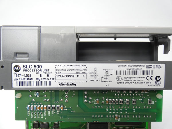 ALLEN BRADLEY 1747-L531 SER. E REV. 8 F/W 6 24VDC UNMP