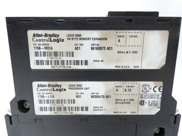 ALLEN BRADLEY 1756-L1 SER. A REV. N01 F/W 5.13 24VDC (NO KEY) UNMP