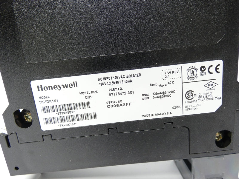 HONEYWELL TK-IDK161 97178472A01 REV. C01 F/W 2.1 120VAC (AS PIC) UNMP