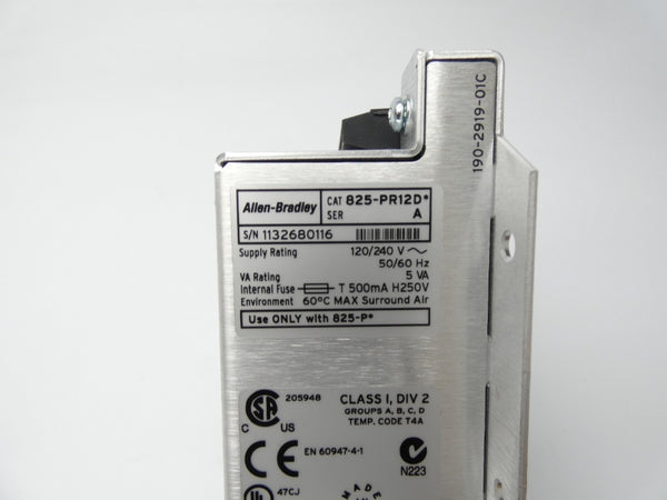 ALLEN BRADLEY 825-PR12D SER. A 120/240V NSNP