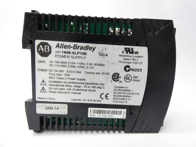 ALLEN BRADLEY 1606-XLP15E SER. A 100/240VAC 0.3A UNMP