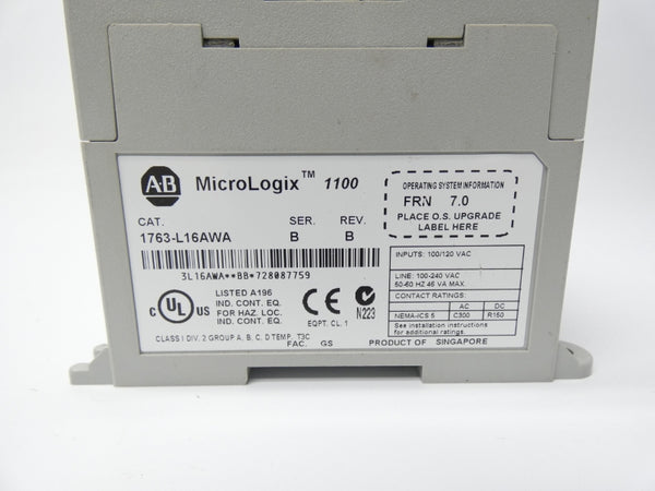 ALLEN BRADLEY 1763-L16AWA SER. B REV. B F/W 7.0 100/120VAC UNMP