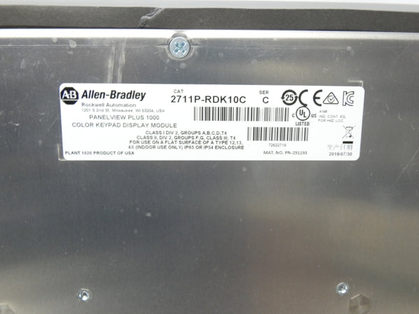 ALLEN BRADLEY 2711P-K10C4D8 SER. A 24VDC NSMP