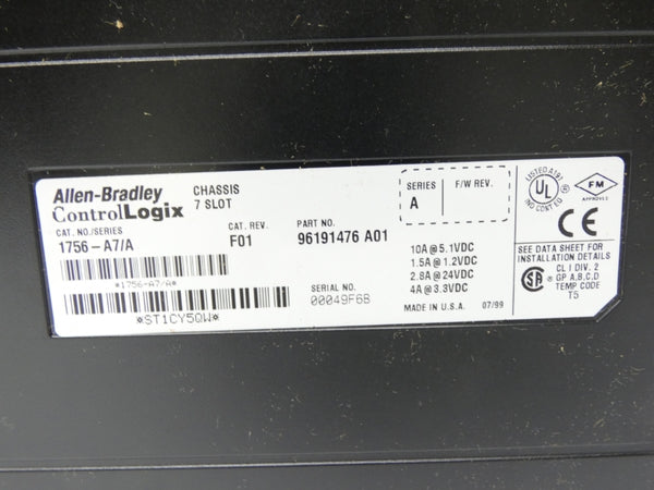 ALLEN BRADLEY 1756-A7 SER. A REV. F01 24VDC 10A NSMP