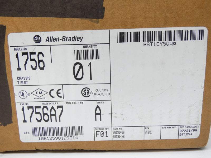 ALLEN BRADLEY 1756-A7 SER. A REV. F01 24VDC 10A NSMP