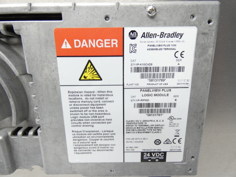 ALLEN BRADLEY 2711P-K15C4D8 SER. A 24VDC NSMP