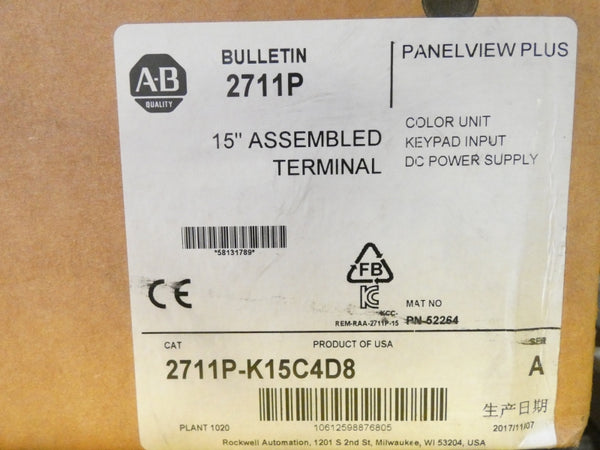 ALLEN BRADLEY 2711P-K15C4D8 SER. A 24VDC NSMP