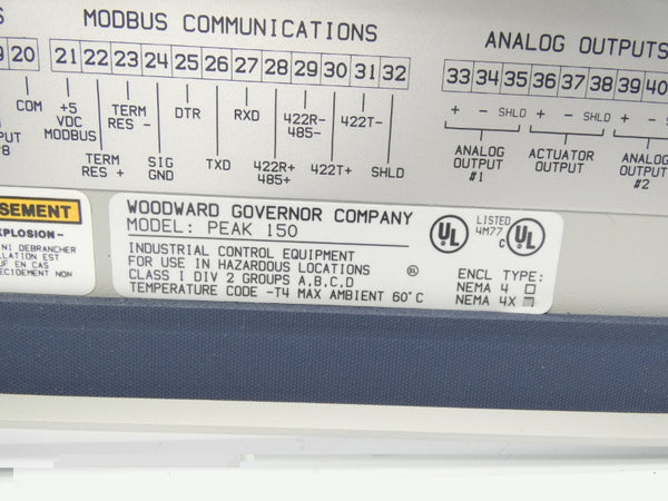 WOODWARD GOVERNOR COMPANY PEAK150 9905-867 REV. J NSNP