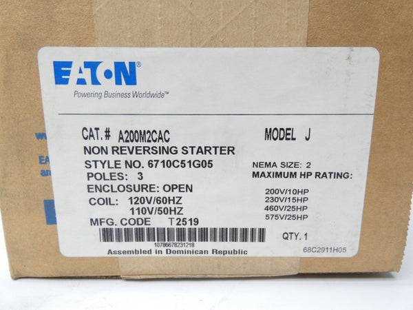 EATON A200M2CAC 6710C51G05 110/120V NSFS