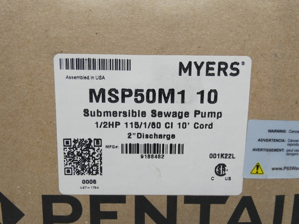 PENTAIR MSP50M110 115V 12.0A NSMP