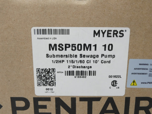 PENTAIR MSP50M110 115V 12.0A NSFS