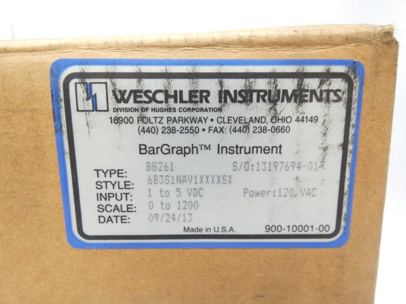 WESCHLER INSTRUMENTS BG261 6B3S1NAV1XXXXSX 120VAC NSMP