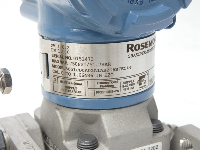 ROSEMOUNT 3051CD0A02A1AH2S6B7E5L4 9-32VDC 750PSI NSMP