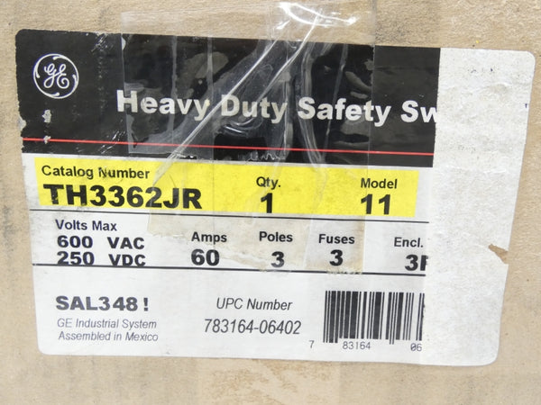 GENERAL ELECTRIC TH3362JR 600VAC 60A NSMP