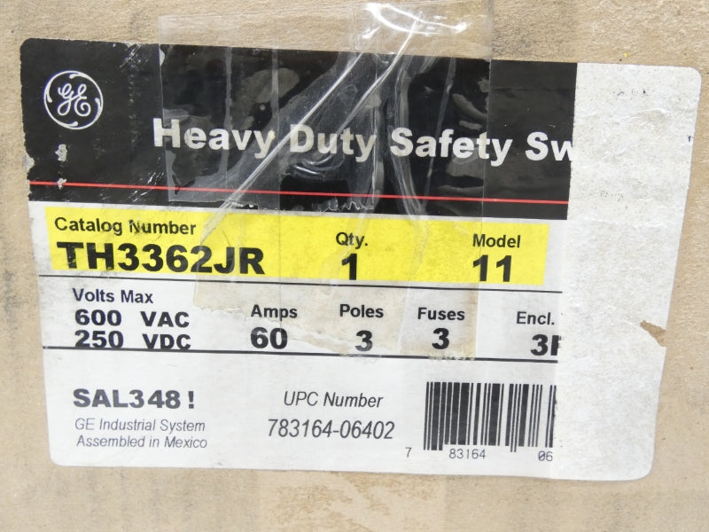 GENERAL ELECTRIC TH3362JR 600VAC 60A NSMP