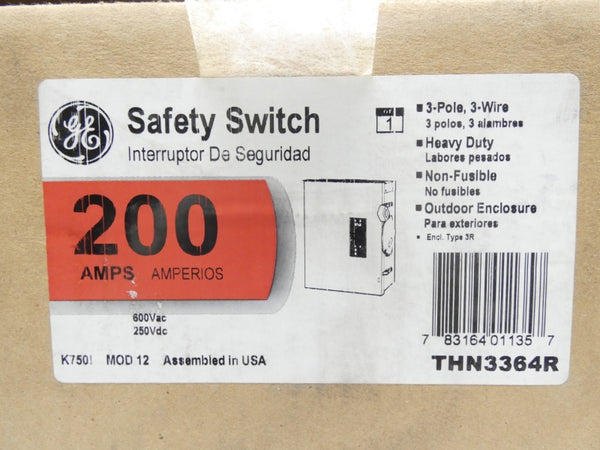 GENERAL ELECTRIC THN3364R 600VAC 200A NSMP