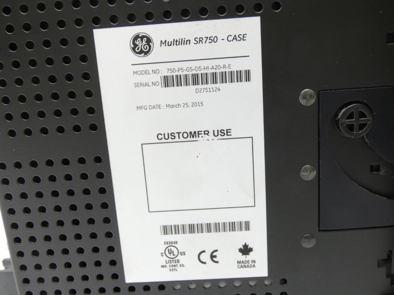 GENERAL ELECTRIC 750-P5-G5-D5-HI-A20-R-E NSMP