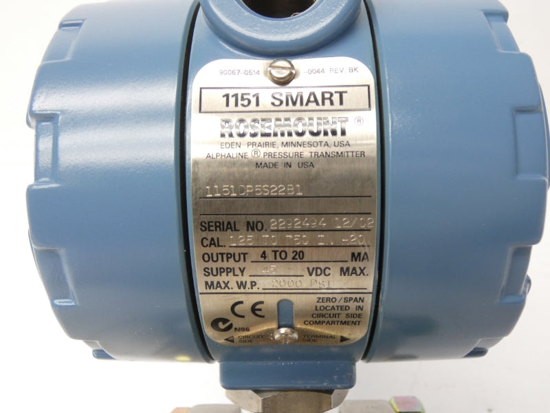 ROSEMOUNT 1151DP5S22B1 45VDC 2000PSI NSMP