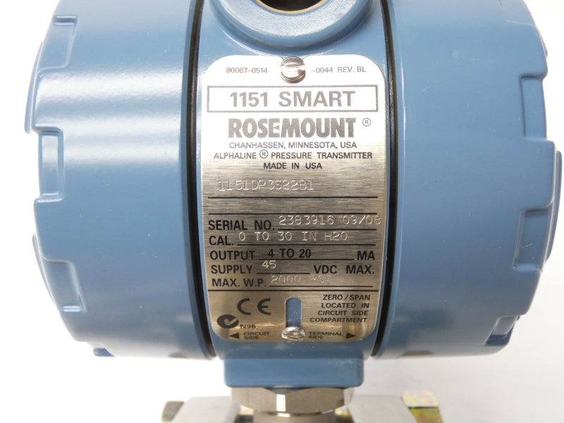 ROSEMOUNT 1151DP3S22B1 45VDC 2000PSI NSMP